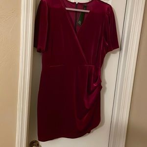 Magenta/Pink Velvet Dress